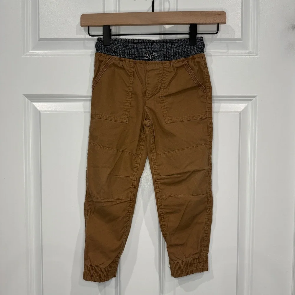 Sonoma Goods For Life Boys Brown Utility Jogger Pants Size 4 Elastic Waist